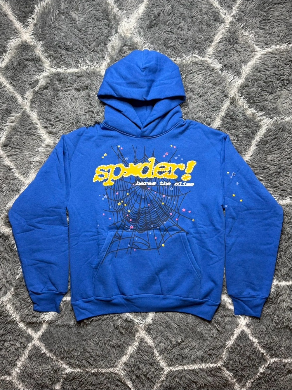 Sp5der - TC Hoodie “Blue”  Size L